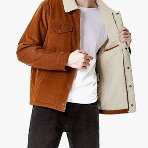 Levi’s corduroy sherpa lined trucker jacket.